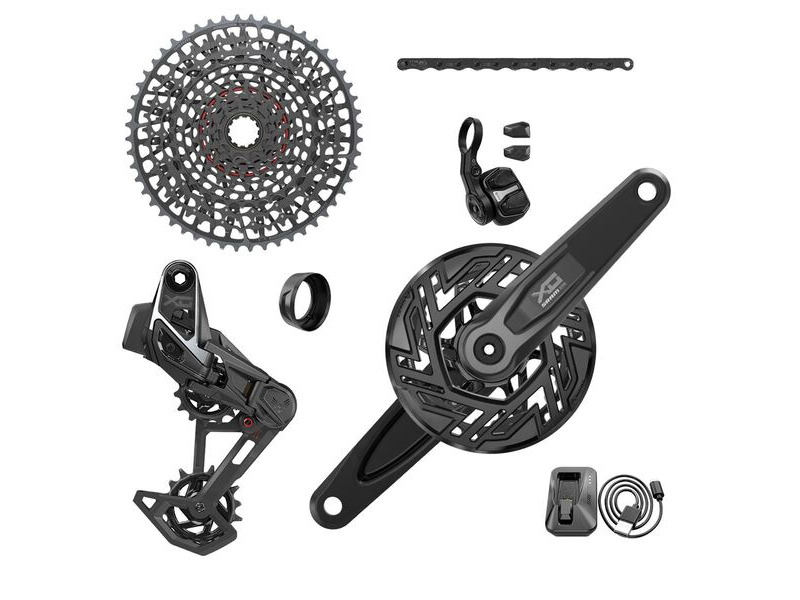 Sram X0 T-type Eagle E-mtb Brose Transmission Axs Groupset (Rd W/Battery/Charger/Cord, Ec Pod Ult, Fc X0 Brose Isis 160 W/Cap, Cr T-type 36t,clip-on Guard, Cn 126l, Cs Xs-1295 10-52t) 36t click to zoom image