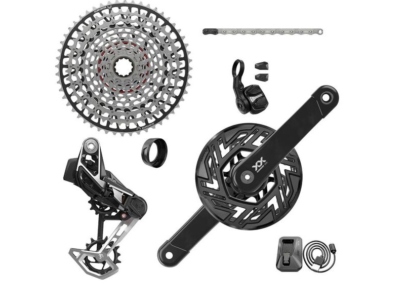 Sram Xx T-type Eagle E-mtb Bosch Transmission Axs Groupset (Rd W/Battery/Charger/Cord, Ec Pod Ult, Fc Xx Bosch Isis 165 W/Cap, Cr T-type 36t,clip-on Guard, Cn 126l, Cs Xs-1297 10-52t) 10-52t click to zoom image